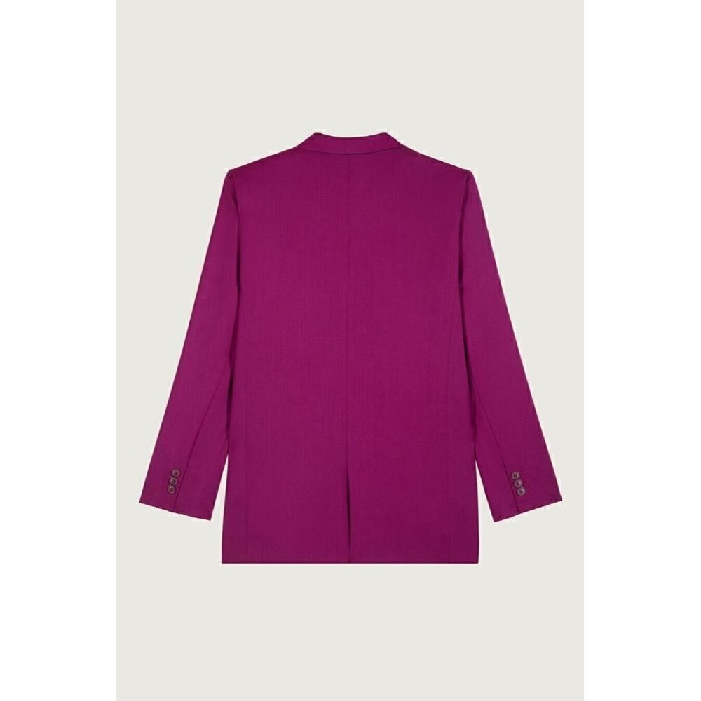Ba&sh Womens Isha Suit Jacket Sz 0 XS Rose Fuchsia Pink Wool Boyfriend Blazer - Picture 9 of 10